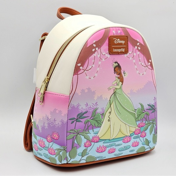 Loungefly Disney Princess And The Frog Tiana Bayou Sunset Mini Backpack w/wallet - Picture 3 of 6